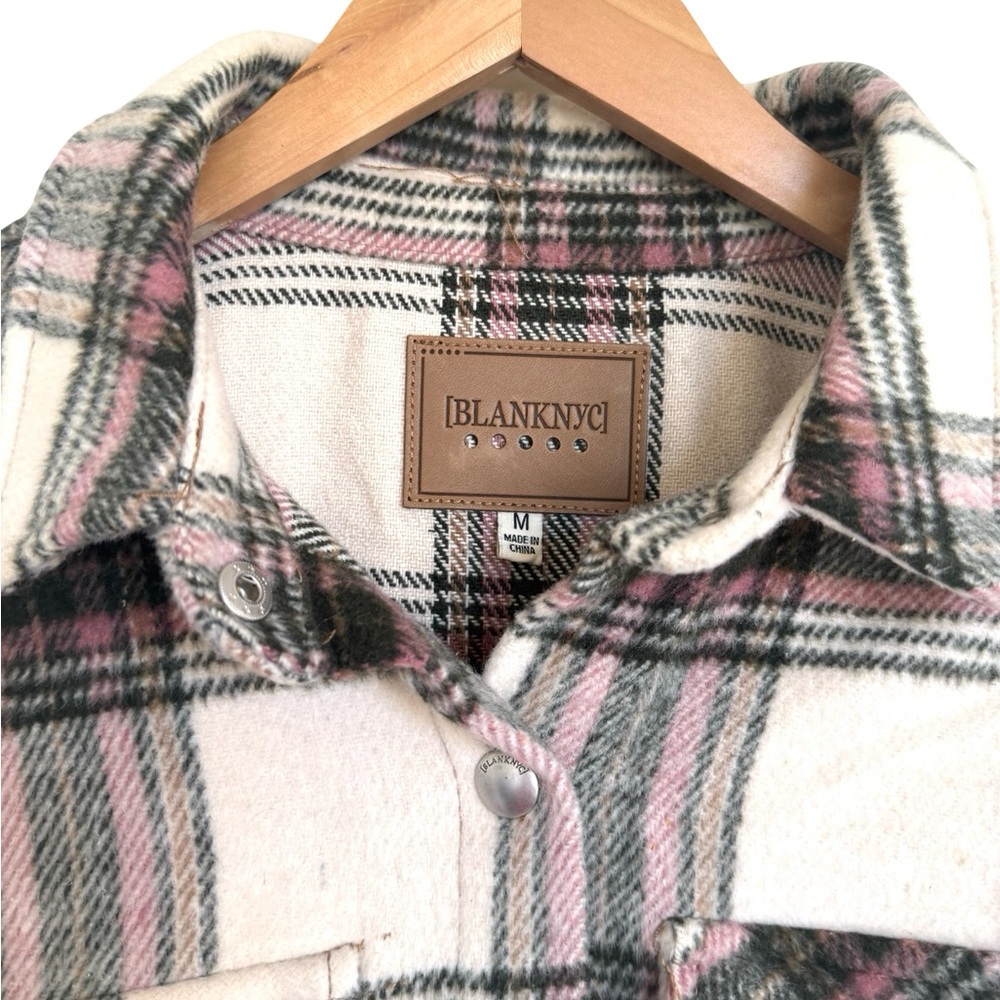 Blank Nyc Plaid Shacket Button Down Jacket Sweate… - image 3